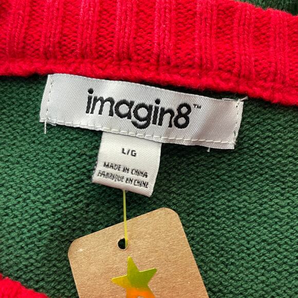 Imagin8 Light Up Magical Holiday Unicorn Ugly Christmas Sweater Size Large - Picture 3 of 4